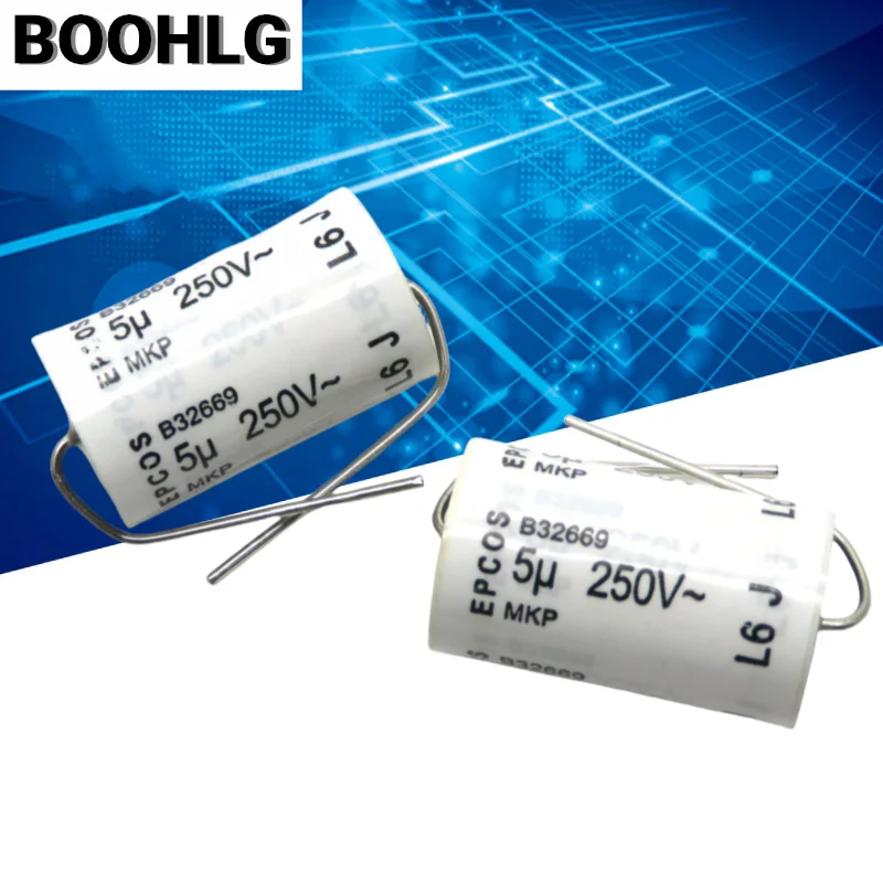 

2PCS MKP 250V 5UF Thick Copper Foot Frequency Divider Thin Film Capacitor B32669S3505J