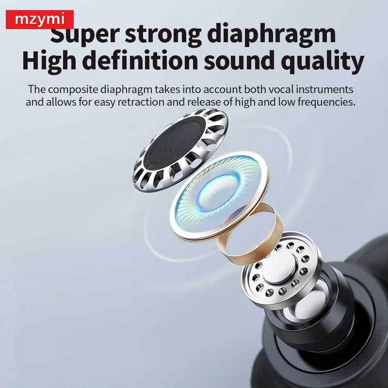 mzymi A33 Bluetooth 5.3 Earphone HiFi Sound Wireless Earbuds Gaming Headset Waterproof Sports Headphones With Mic For XIAOMI view 3