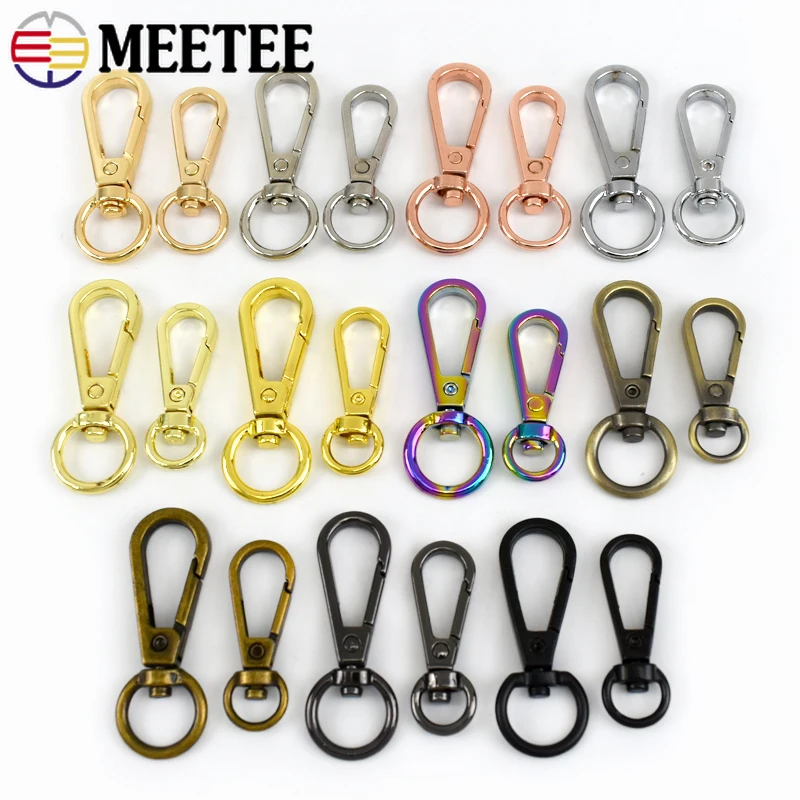 10-30P 13mm Metal Buckle for Bag Strap Swivel Clasp Small Carabiner Spring Clip Keychain Snap Hook Webbing Hardware Accessories