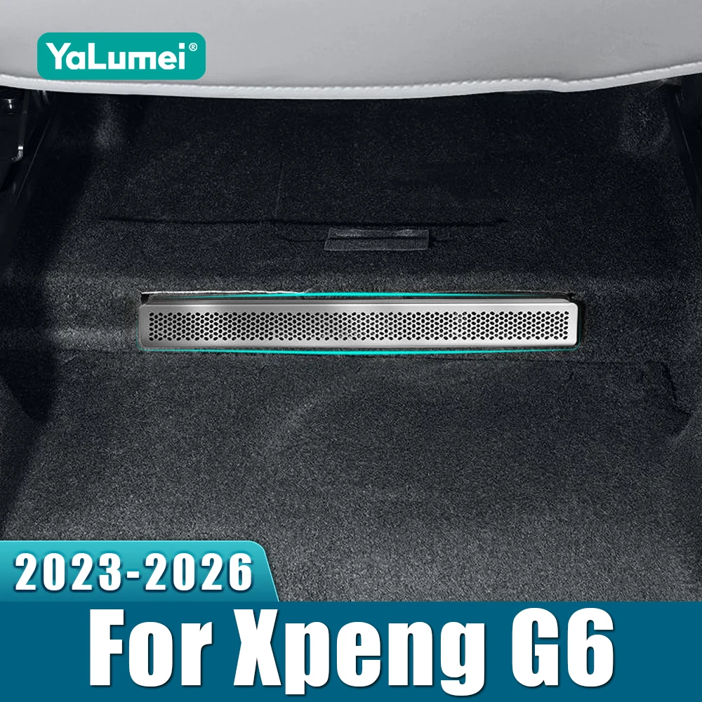 For Xpeng G6 2023 2024 2025 2026 Stainless Steel Car Under Seat Air Outlet Vent Dust Proof Mesh Cover Protect Grille Stickers