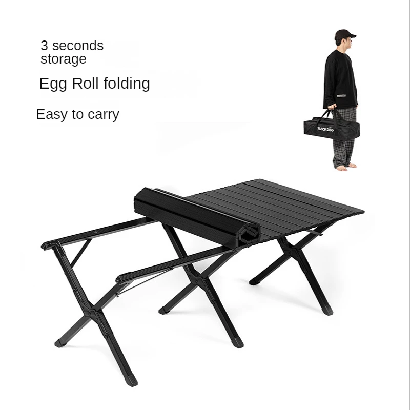 

Blackdog Outdoor Blackened Camping Aluminum Alloy Egg Roll Table Portable Camping Table Outdoor Camping Tools