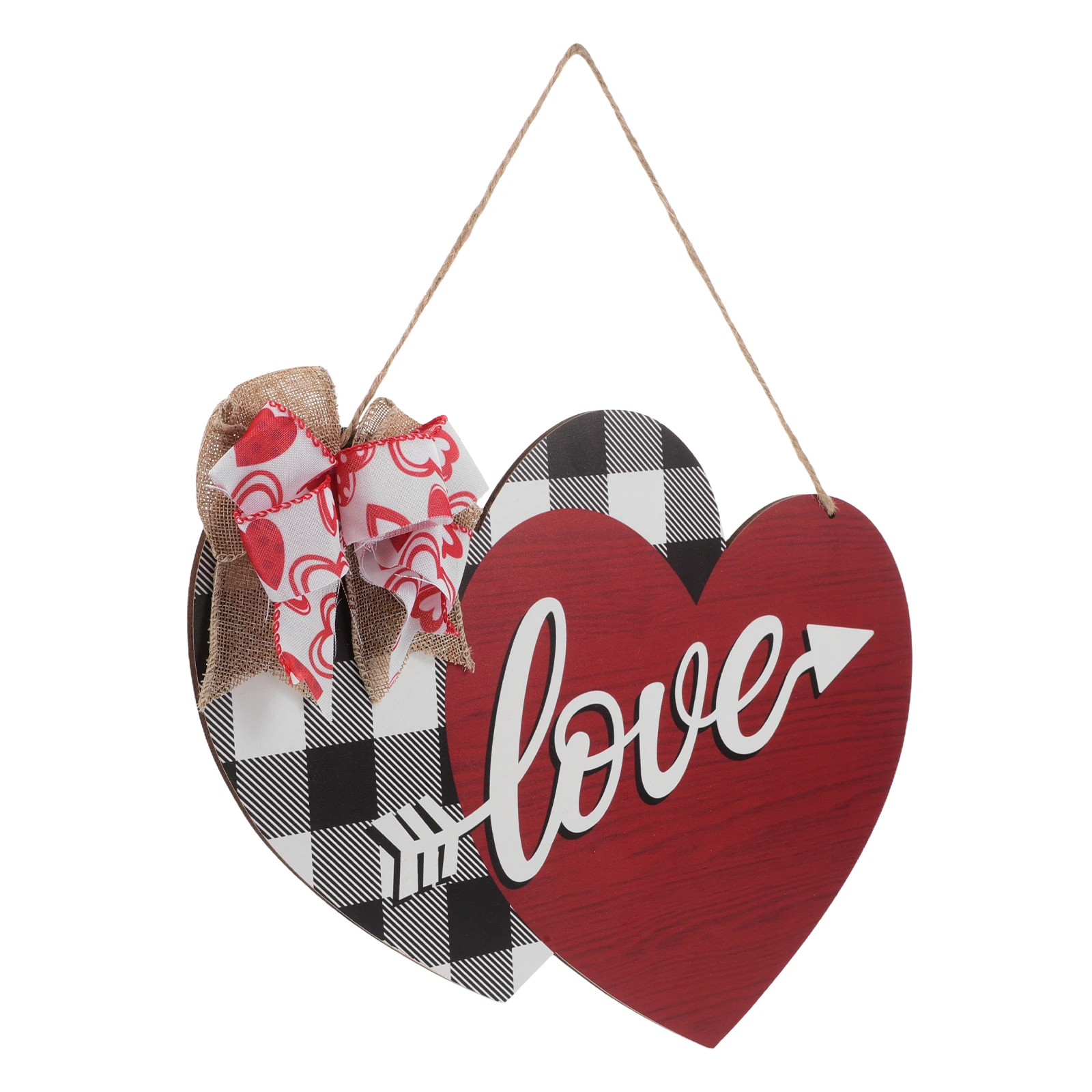 

1pcs Creative Double Heart Pendant Valentine Day Wood Wall Hanging Decor For Home Wedding Anniversary Party Ornament Door Sign