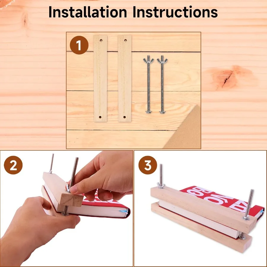 ماكينة تجليد الكتب الخشبية 9.8x1.5ih أداة تجليد الكتب الكبيرة Ih ماكينة ضغط الورق المسطحة ماكينة الحشو للمنزل والمكتب والمدرسة DIY #5