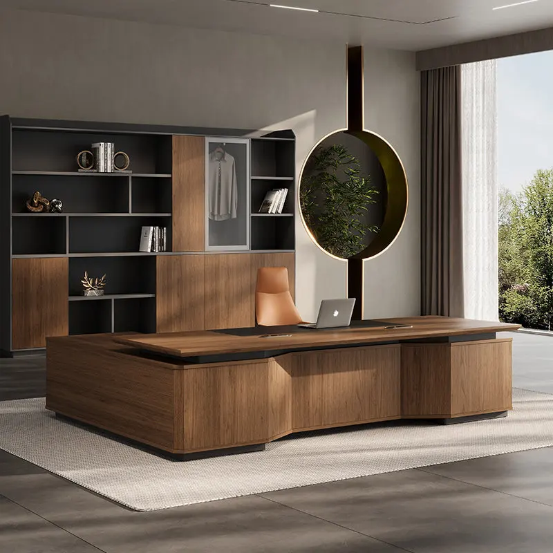 Boss table, desk, simple modern office furniture, president table and chair combination, light luxury manager table, large desk