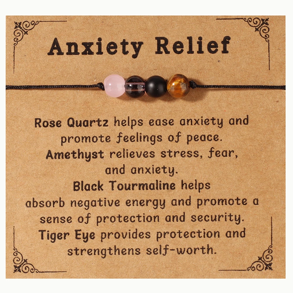 سوار إمباث القلق للنساء والرجال أساور من الحجر الشفاء عين النمور والجمشت الأرجواني هدايا لأخت الأم