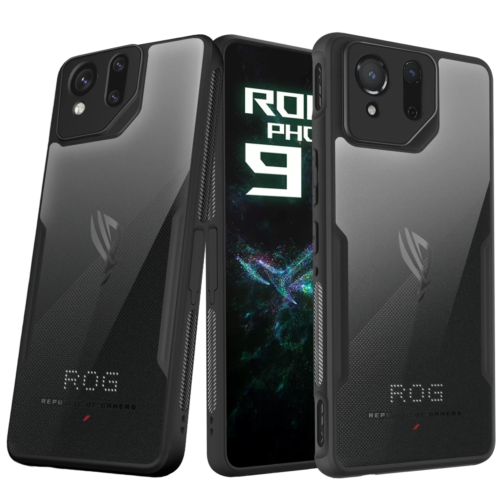 

HARUINO TPU Case for Asus ROG Phone 9 Pro Cover, Air Trigger Compatible, Built in Dust Cover for Cooler Port and Charging Port