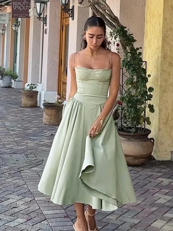 ハイウエストプリーツビスチェストラップドストリートスリム女性用ドクターサマー2025カジュアルハイウエストゴアードスカート