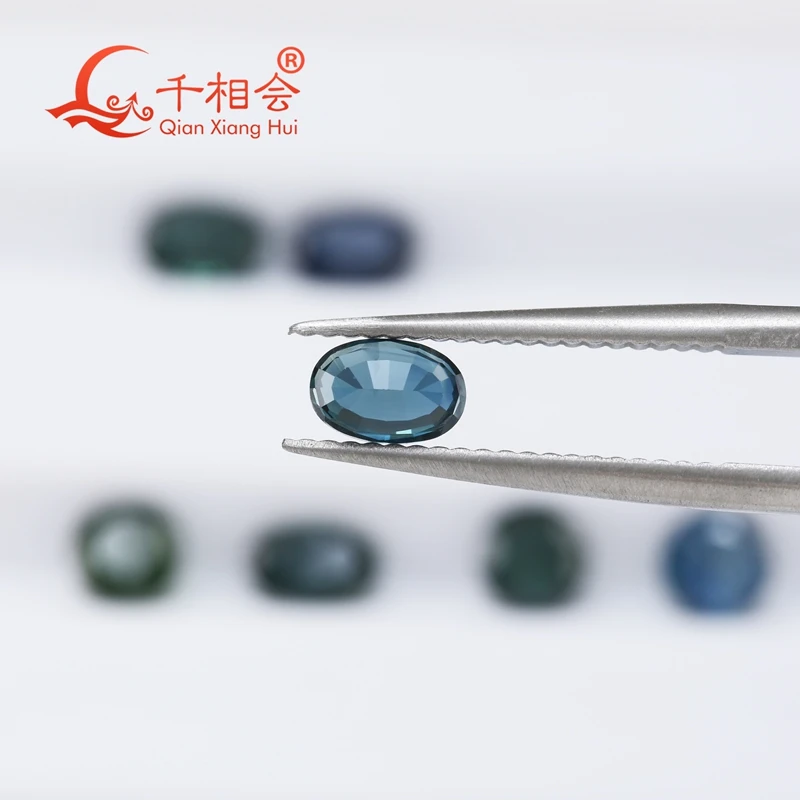 الياقوت الأزرق الداكن الطبيعي 0.7ct شكل بيضاوي يتوهم قطع أحجار كريمة مفكوكة مجوهرات الزخرفية هدية NGTC معتمدة #3