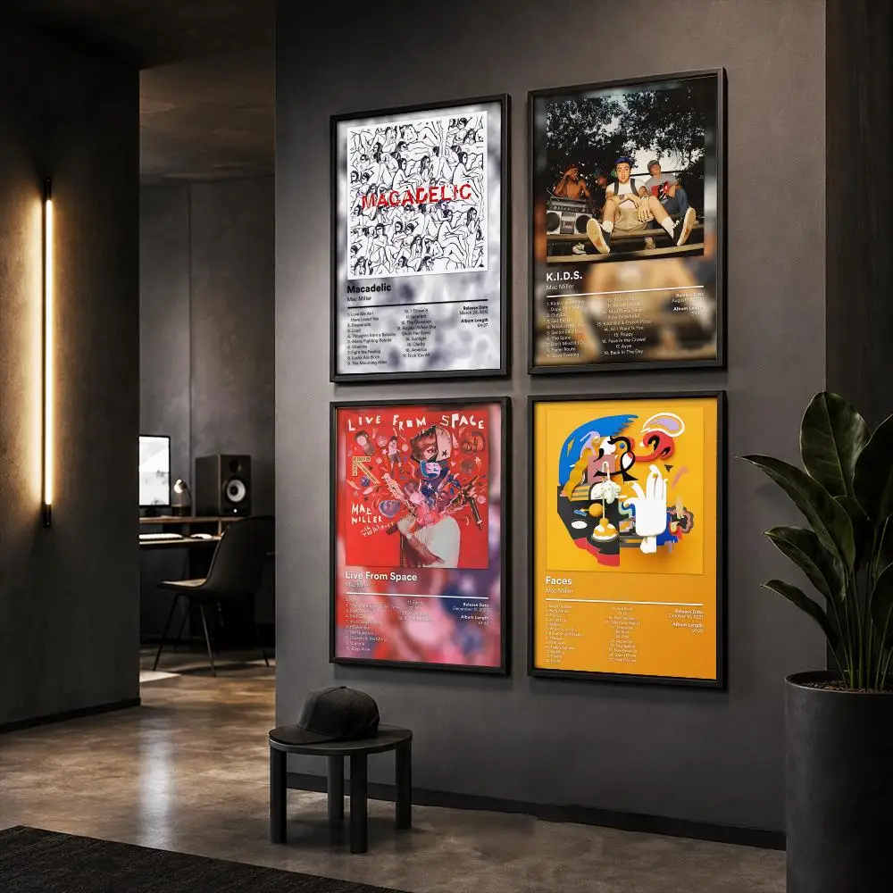 Mac M-Miller Rapper Music Poster HD Wall Art Wall Stickers Home Living Room Bedroom Bar Office Decor Prints