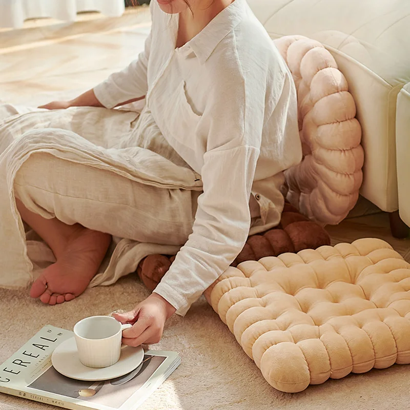 Thickened Futon Biscuit Cookie Cushion Office Sedentary Cushion Tatami Mat Practical Floor Cushion Rectangular Home Chair Cushio