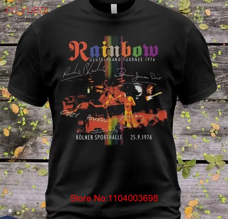 Cotton T-Shirt Rainbow Live in Germany 1976 Tee Ritchie Blackmore Candice Night