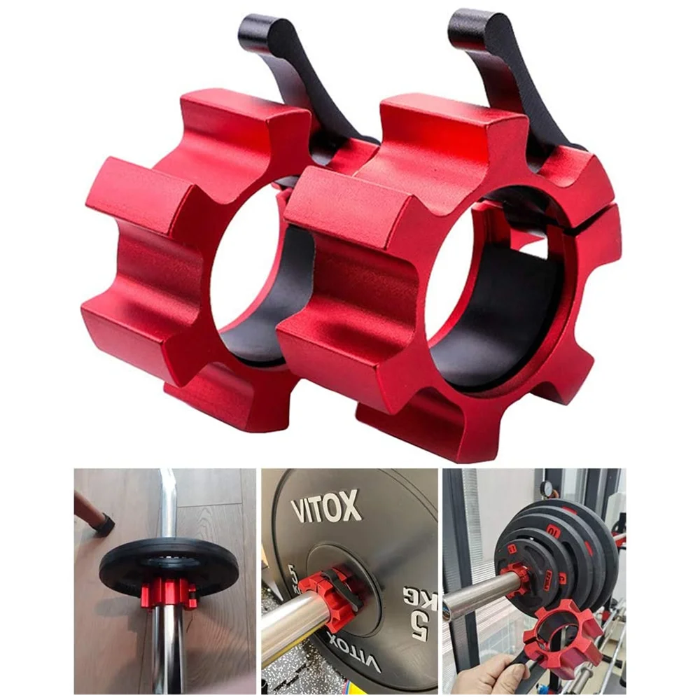 5CM Aluminum Alloy Barbell Clamps Quick Release Bar Lock Barbell Clip Weightlifting Exercise Collar Fitness Training Accessories