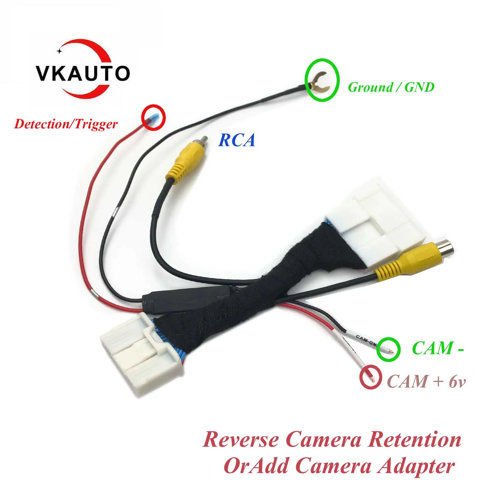 VKAUTO Rackup Camera Harness C24 Pin Cable For toyota Gen5 Gen 6 Reverse Camera Retention/Add Camera Adapter