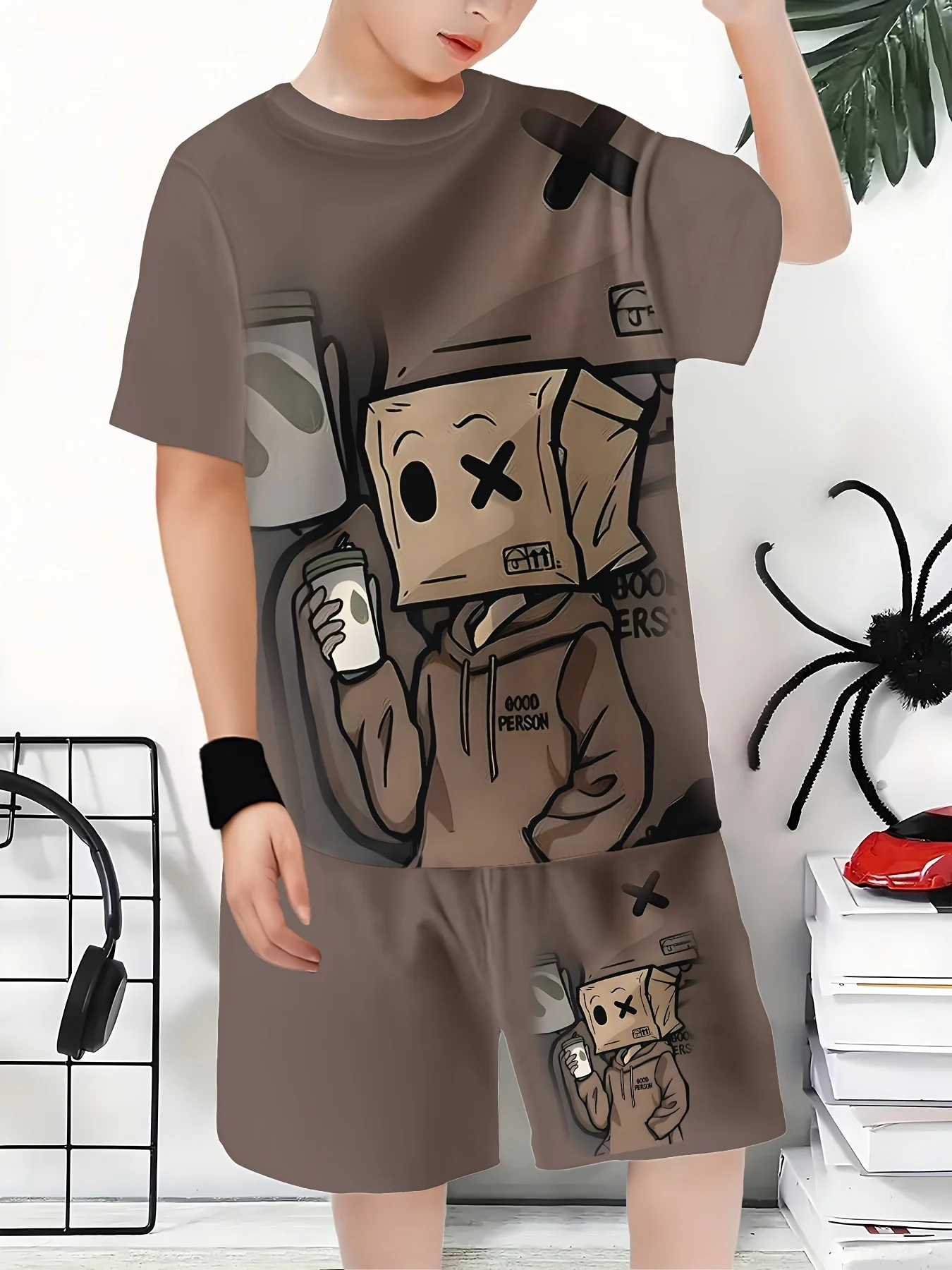 Pantaloncini a maniche corte con top stampato in 3D con nuovo modello estivo Set da due pezzi per top uomo e donna a maniche corte