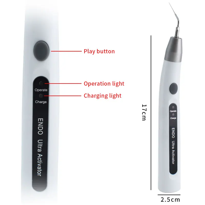 Wireless Dental LED Cordless ultra sonic activator with 6pcs Tips USB chargeable Dentistry Sonic Activator for Endo Root Canal