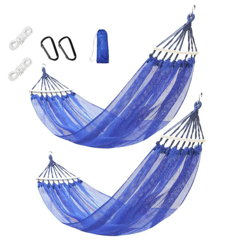 1/2 People Mesh Silk Hammock Breathable Mesh Hammock Ice Silk Swing Bed Hang Sturdy Portable Soft Cooling Outdoor Hammock Bed