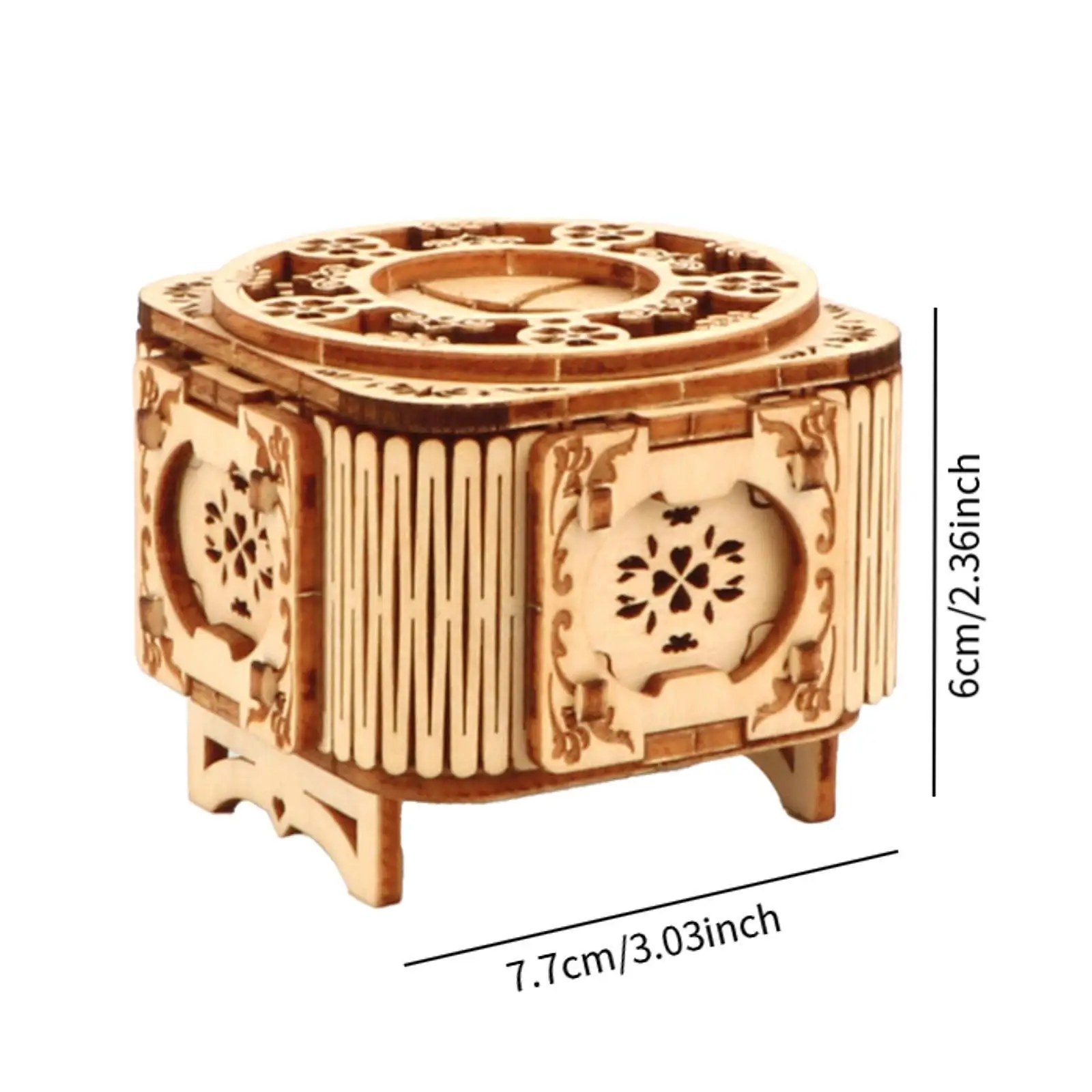 3D Wooden Puzzle Box Keepsakes Storage Brain Teaser Mechanical Box Money Box Treasure Box Musical Jewelry Box for Adults