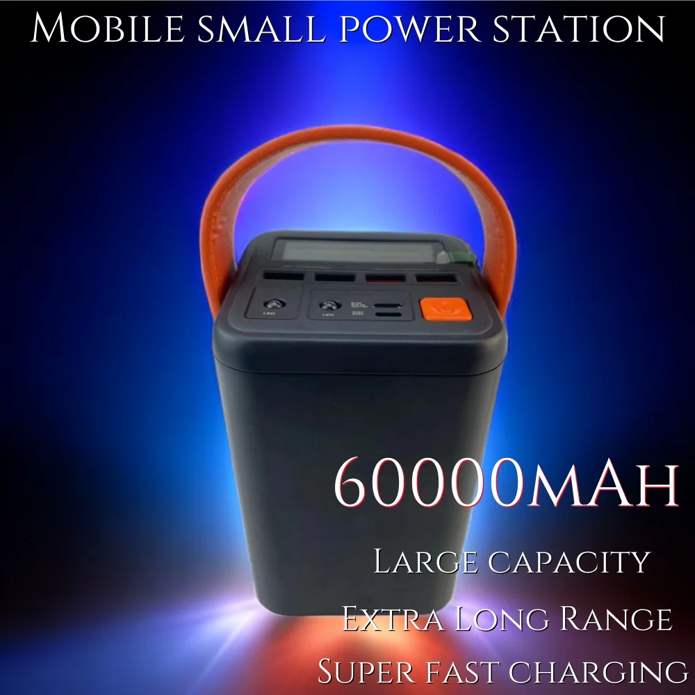 

60000mAh Power Bank Fast Charging Outdoor External Battery 4 USB Outputs Portable Powerbank For Xiaomi iPhone Samsung Huawei