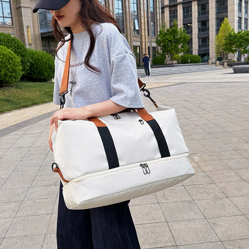 Portable Women Fitness Travel Bag Waterproof Dry Wet Separated Luggage Storage Bag Lightweight Yoga Swimming Pilates Gym Handbag