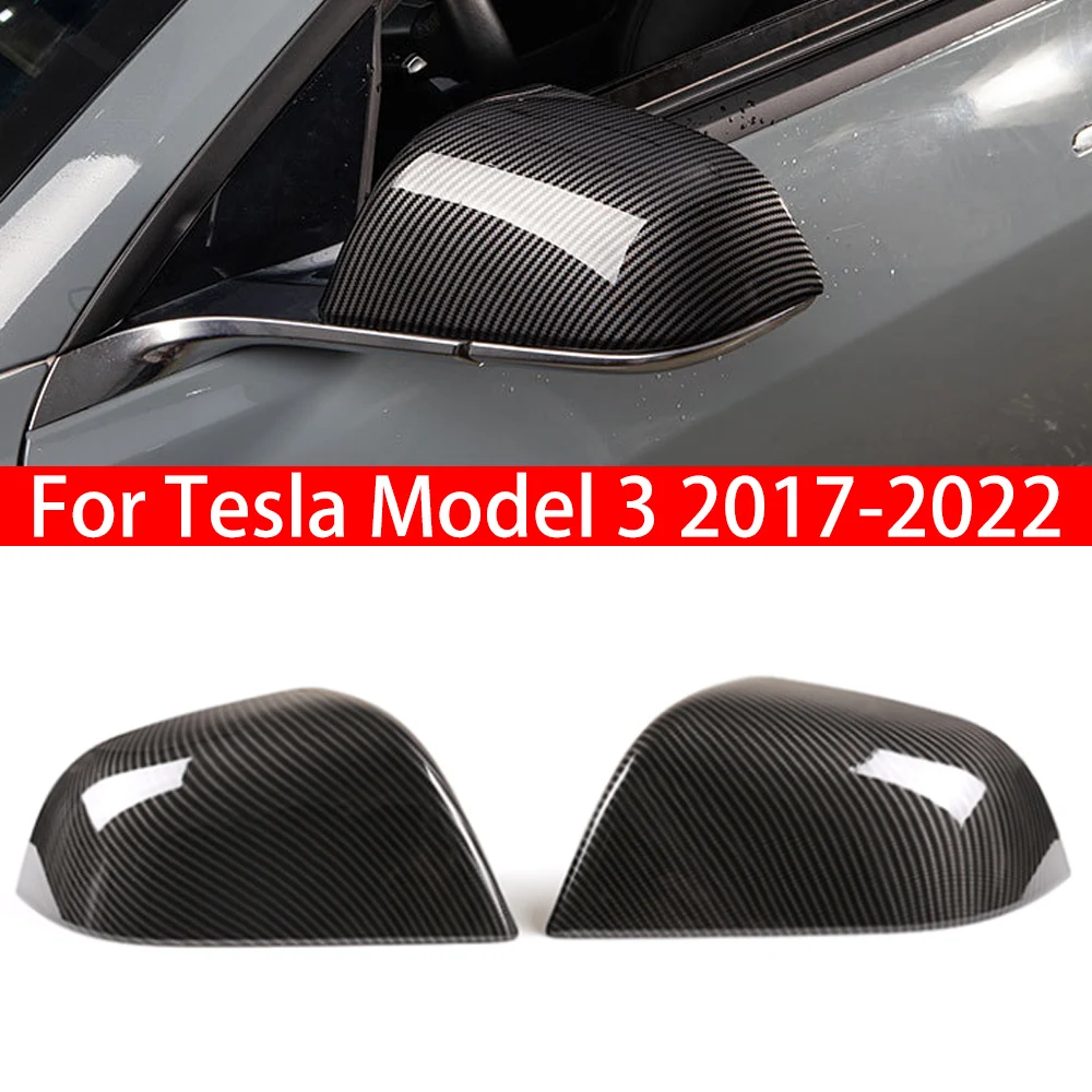 

Для Tesla Model 3 2017-2022 Замена автомобиля, крышка бокового зеркала заднего вида, крышка крыла, внешняя дверь, чехол заднего вида, отделка из углеродного волокна