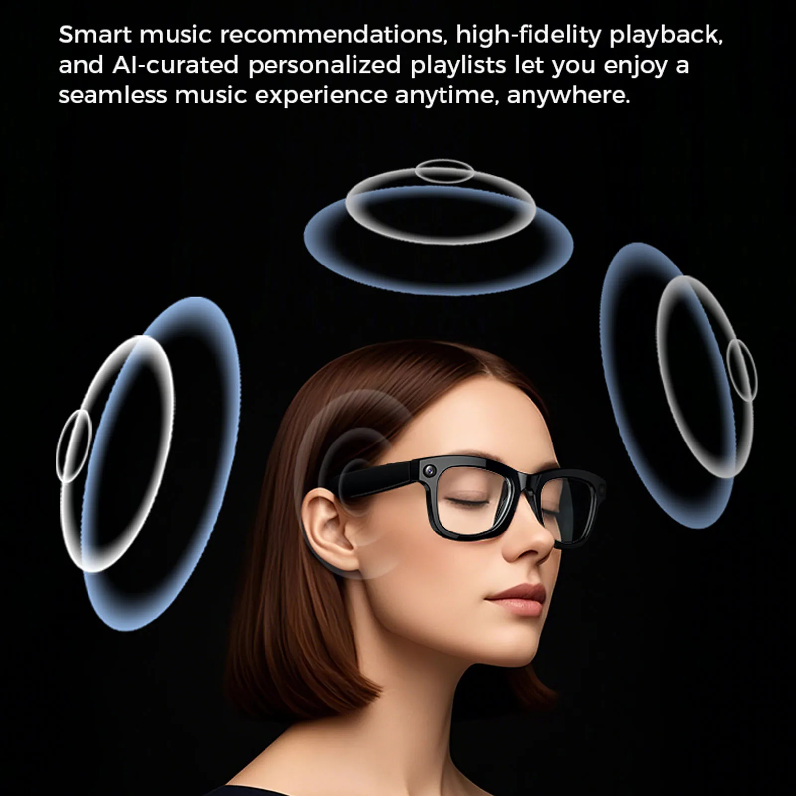 800W Pixel 8MP Smart Bluetooth Glasses IP67 Waterproof AI Translation Glasses Comfort Mersive Sound Noise Reduction for Business