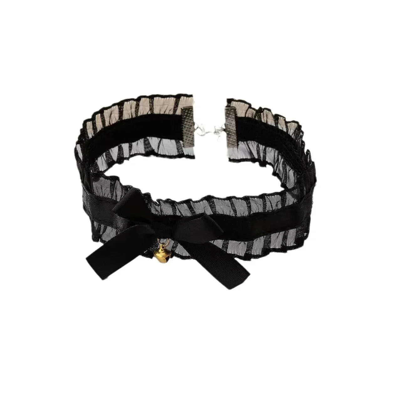 Harajuku Sex appeal Sweet Simple Fashion Party Tide Individuality Lace Retro Bell Bow Pendant Choker