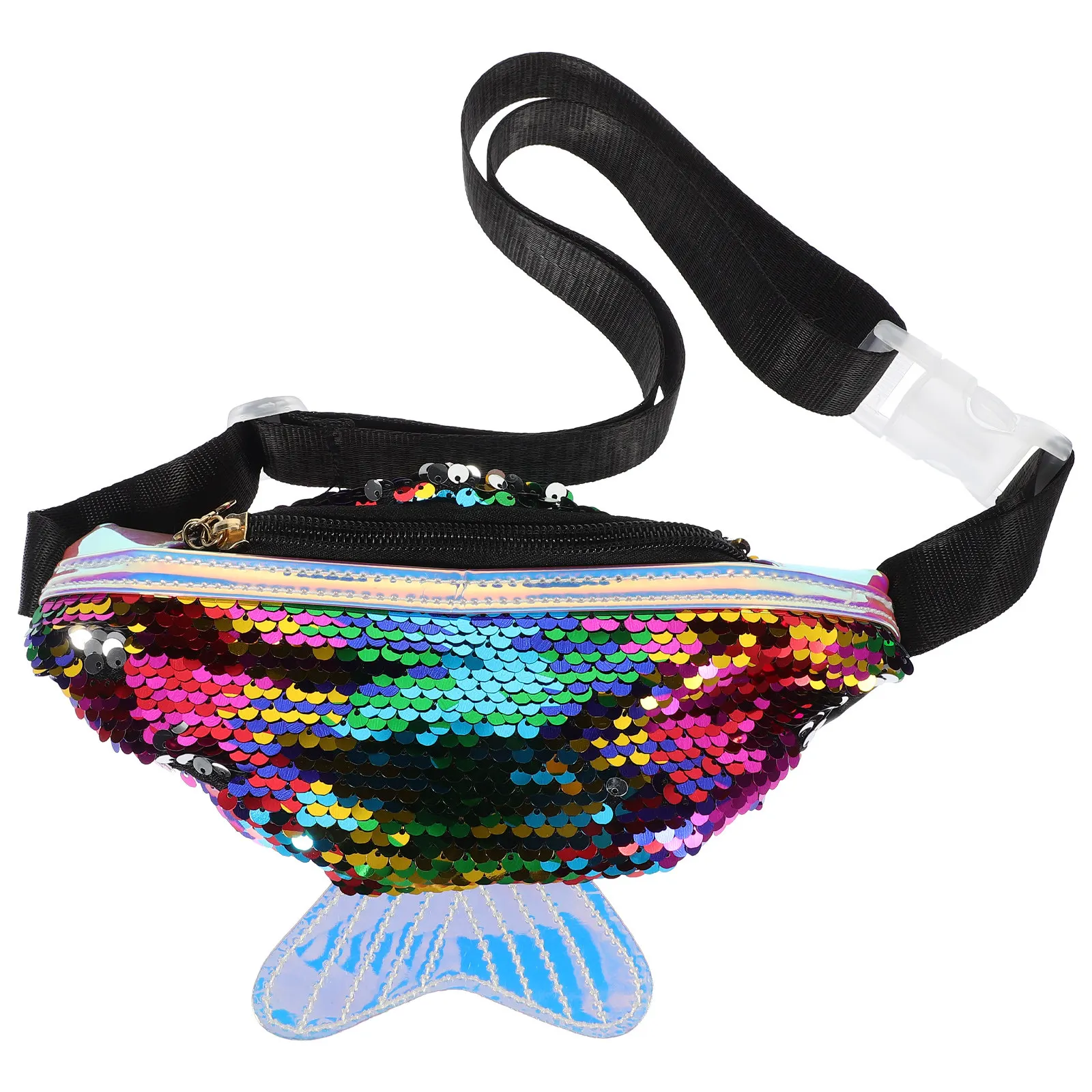 

Легкая поясная сумка из ПУ с пайетками в виде рыбьего хвоста для женщин, для путешествий, походов, велопрогулок, прогулок с собакой, через плечо