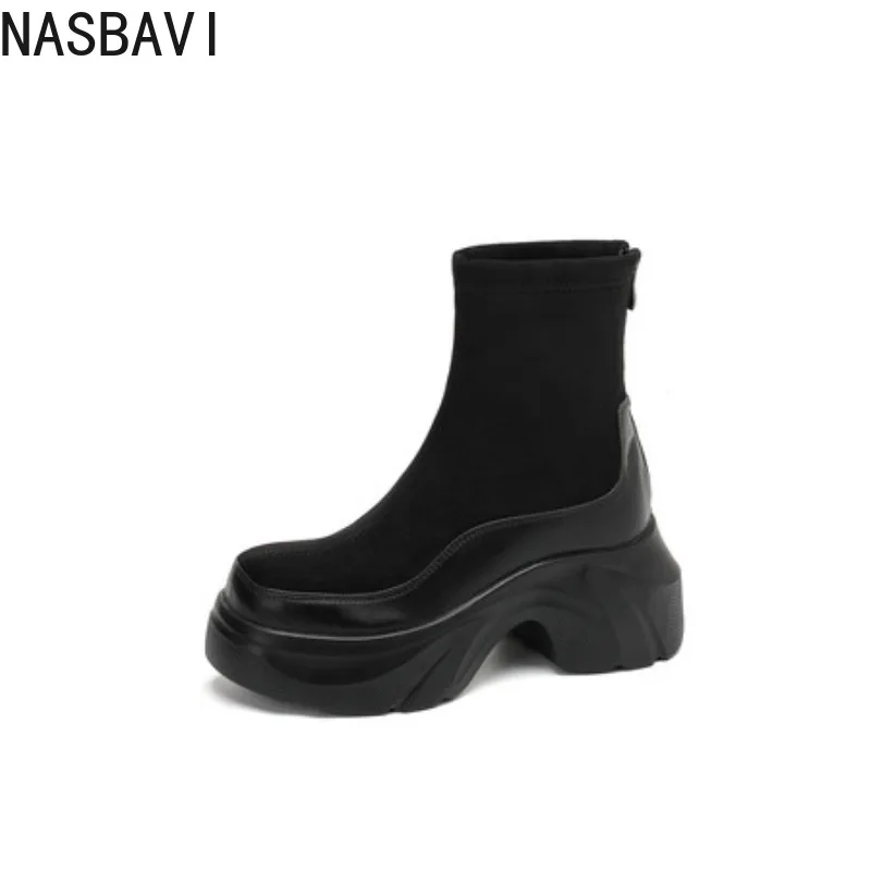Women's Autumn 2026 New Style Black High Heel Short Boots Breathable Inside Artificial Leather Outsole Daily Wear Round Toe Boot