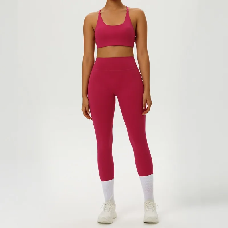 

2025 New Women's Yoga Set-High Waist Butt-Lifting Slim Workout Outfit,Backless Sports Bra&Compression Leggings for Yoga, Gym