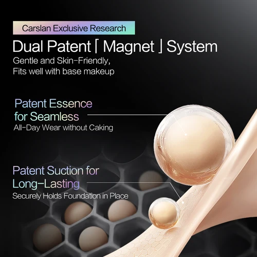 Imagen 2 del producto CARSLAN-base de maquillaje con imán negro, Base de maquillaje de enfoque suave, Control de aceite, poros borrosivos de larga duración, antitraedad, suave, no pegajoso
