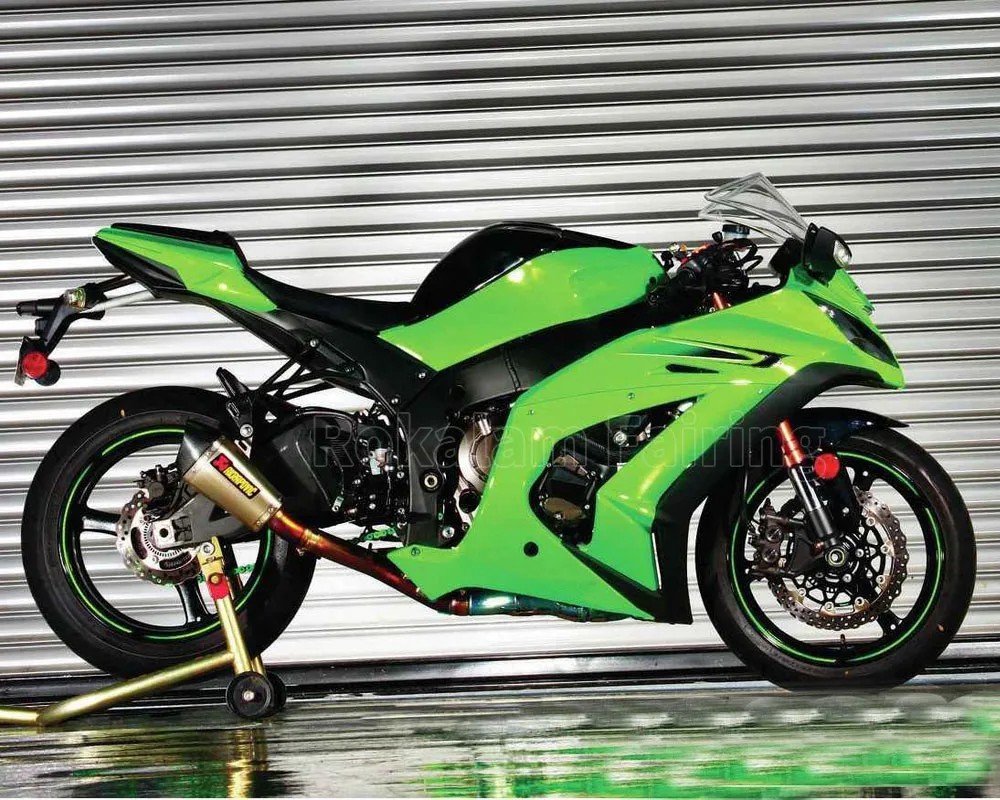 Cheap 11 12 13 14 15 ZX-10R Fairing For Kawasaki Ninja ZX10R 2011-2015 Green Motorcycle Fairings (Injection Molding)
