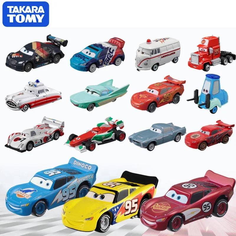 TAKARA TOMY TOMICA die-cast alloy car Disney Cars Lightning McQueen Die, a Christmas gift toy for two to four year old children