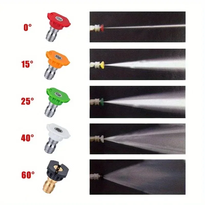High-Pressure Water Gun Adapter Compatible with Karcher K2-K7, Equipped with 5/7-Color Nozzles & Quick Connector Foam Cannon