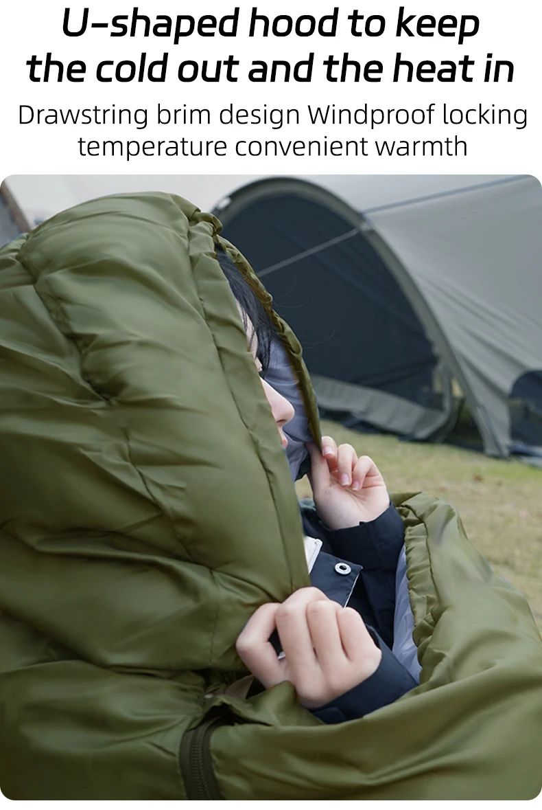 1,8/2,4/3 kg verdickter und verbreiterter Winterschlafsack -5 ℃ -15 ℃ Kältebeständiger, wasserdichter und warmer Outdoor-Schlafsack aus Baumwolle – Detail 7