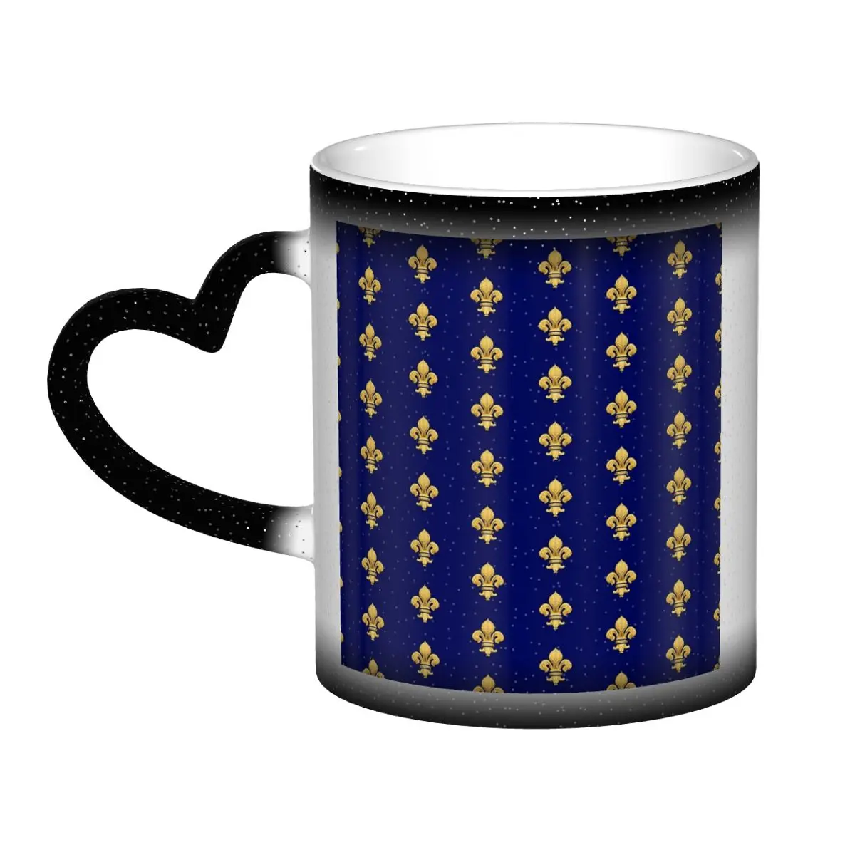 

Royal Fleur De Lys Blue Mug Funny Ceramic Coffee Cups Tea Mugs Milk Cup Drinkware Gift for Woman Man