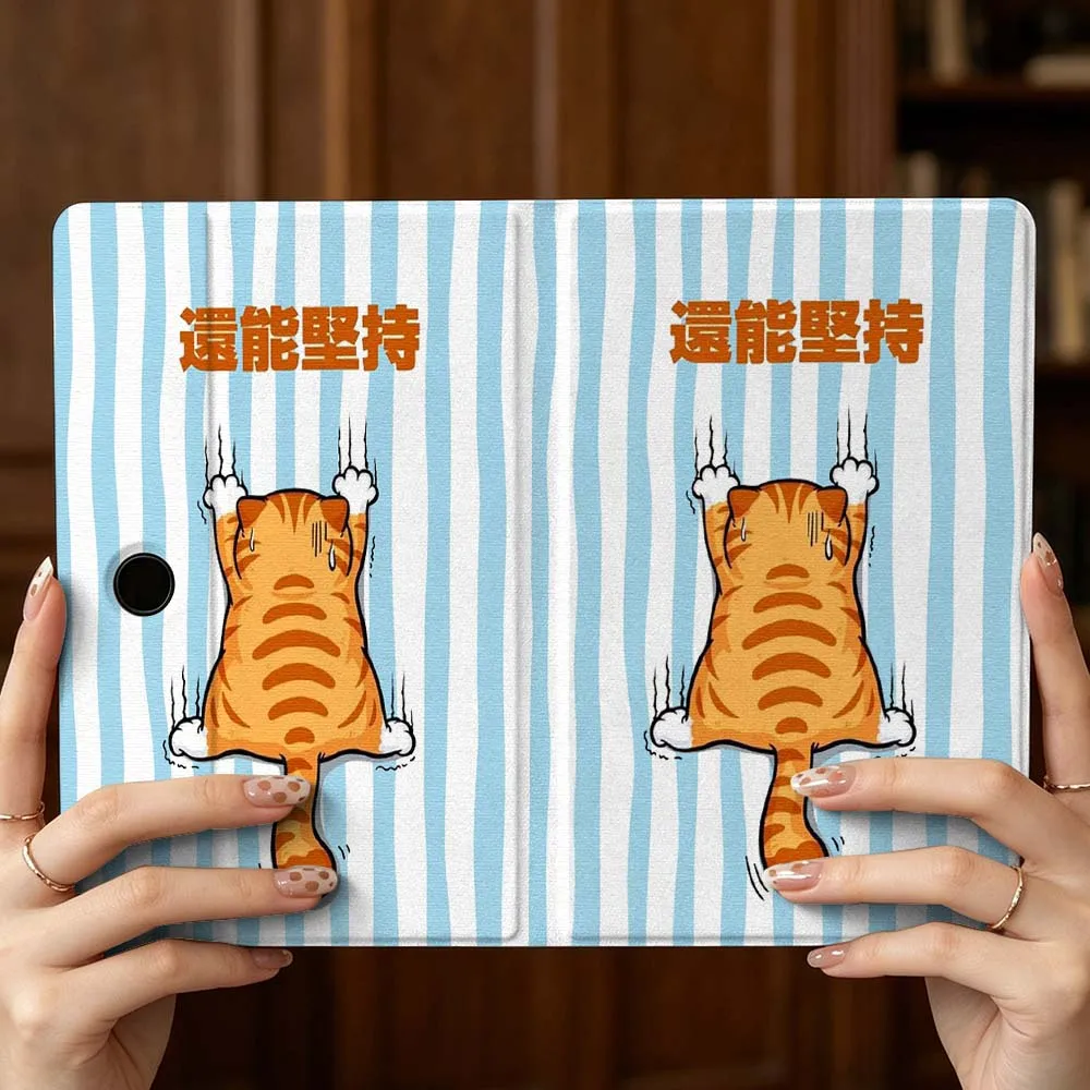 Étui pour tablette OPPO VIVO IQOO OnePlus Realme Pad 3 Pro 13 12.1 11.61 11.4 10.36 11 pouces avec support de stylet motif chat de dessin animé