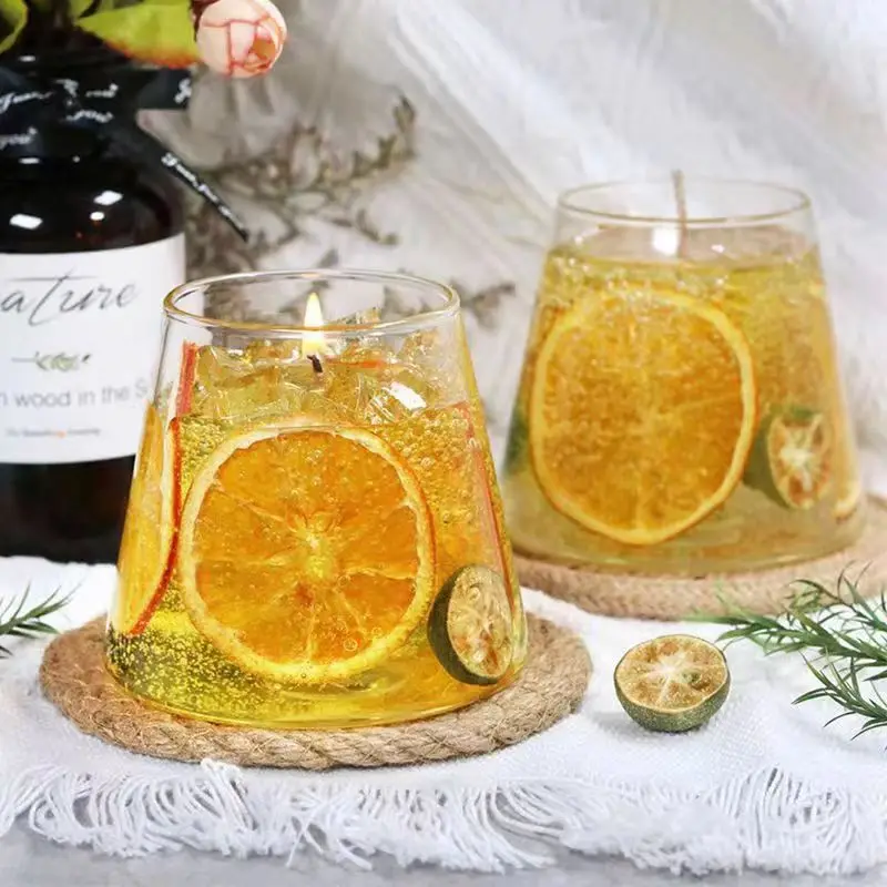 Orange Full of High Beauty Jelly Wax Aromatherapy Candle Transparent Crystal Wax Smokeless Couple Gift Bedroom Decoration