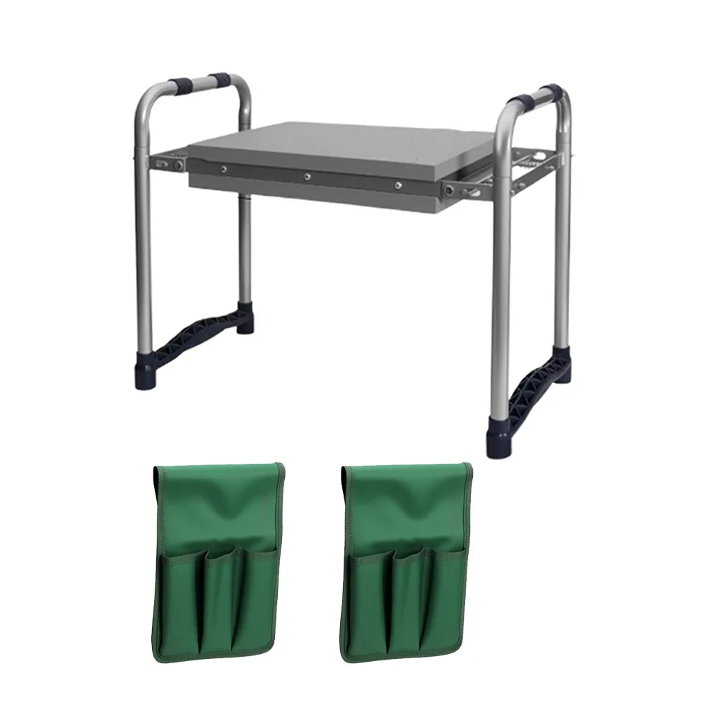 

Folding Garden Kneeling Stool Heavy Duty Thicker Foam Pad Garden Tool Stool Sturdy Multi Pockets Protect Knees Pad Portable Use