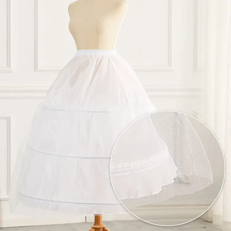 Nieuwe Aankomst 3Hopps Baljurk Petticoat Onderrok Bruiloft Bruidsjurk Jupon Mariage Halka Rockabilly Met Tule