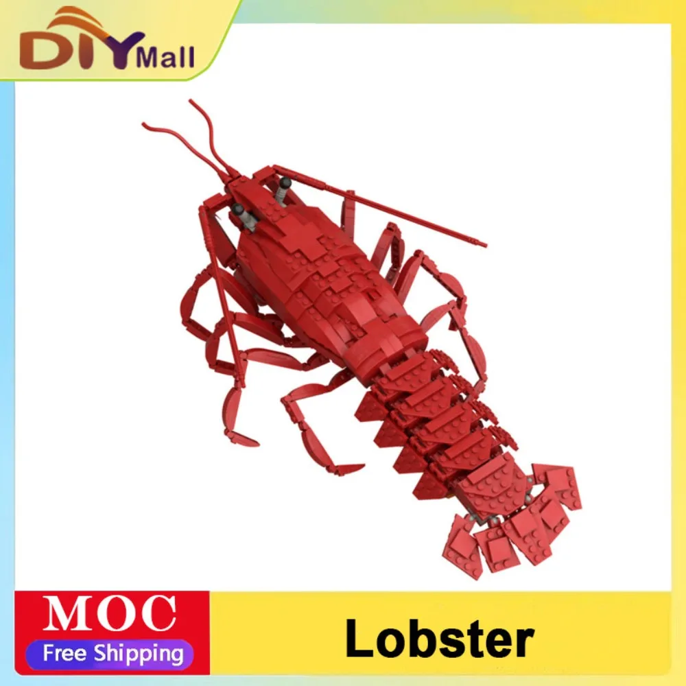 

MOC 709pcs Marine Animal Building Blocks Kit Sea Lobster Hermit Crab Bricks Creative Ocean Life Toys Educational Gift for Kids