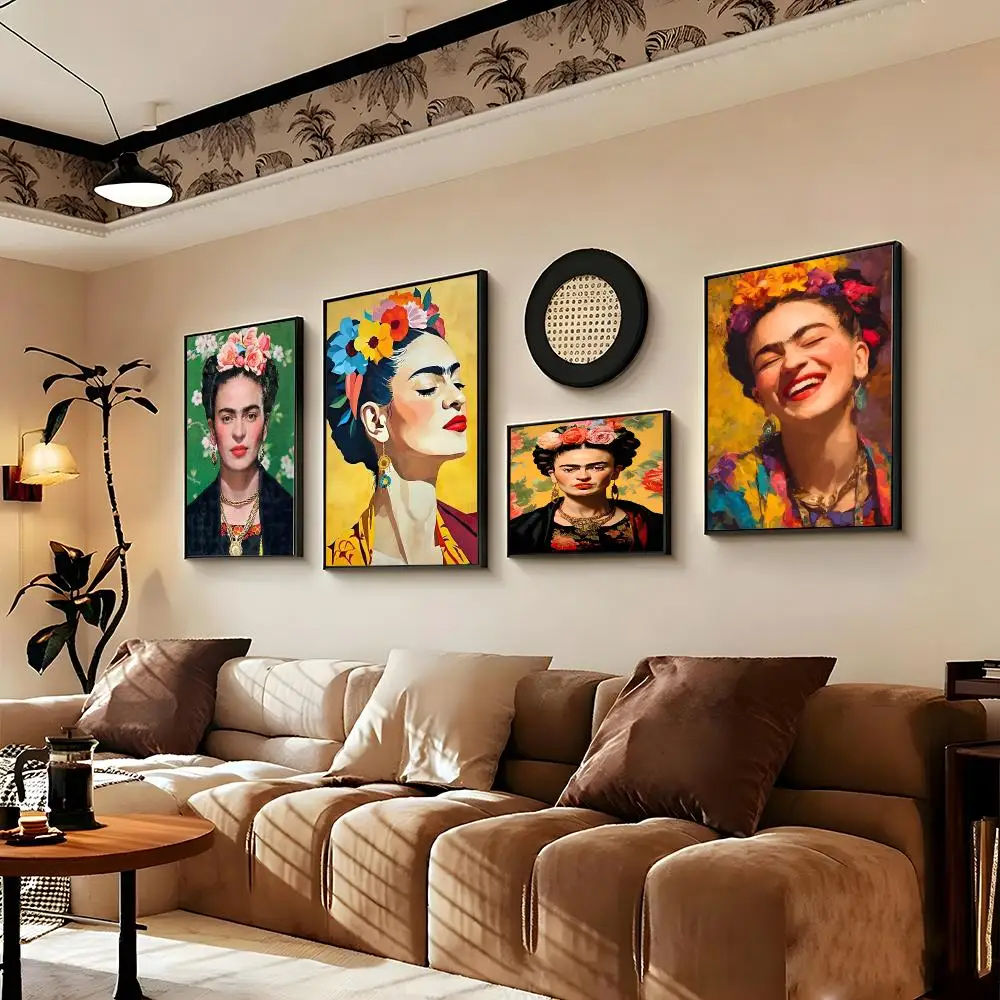 Vintage Artist F-Frida K-Kahlo Painting Calligraphy Paper Print Home Living Room Bedroom Entrance Bar Cafe Art Decorative Painti