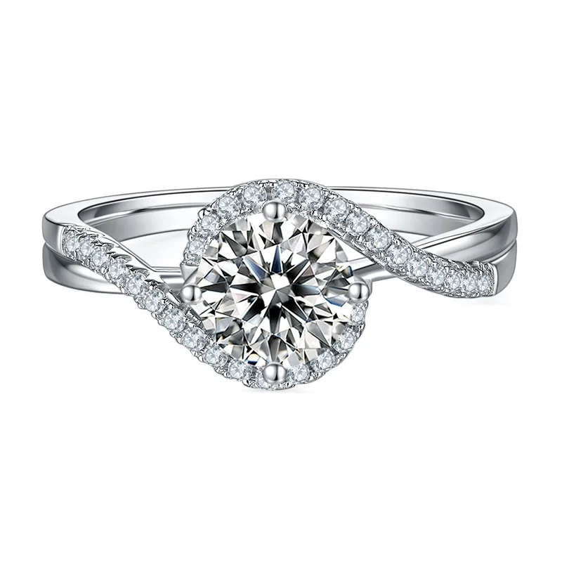 

One Carat Ring With Silver-plate For Ladies