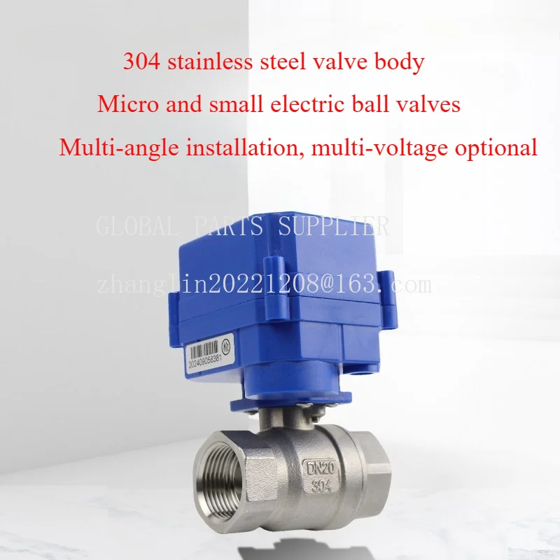Mini Stainless Steel 2‑Way Motorized Ball Valve DC24V, 2‑Wire Power‑Off Reset Normally Open Normally Closed For Solenoid Valve