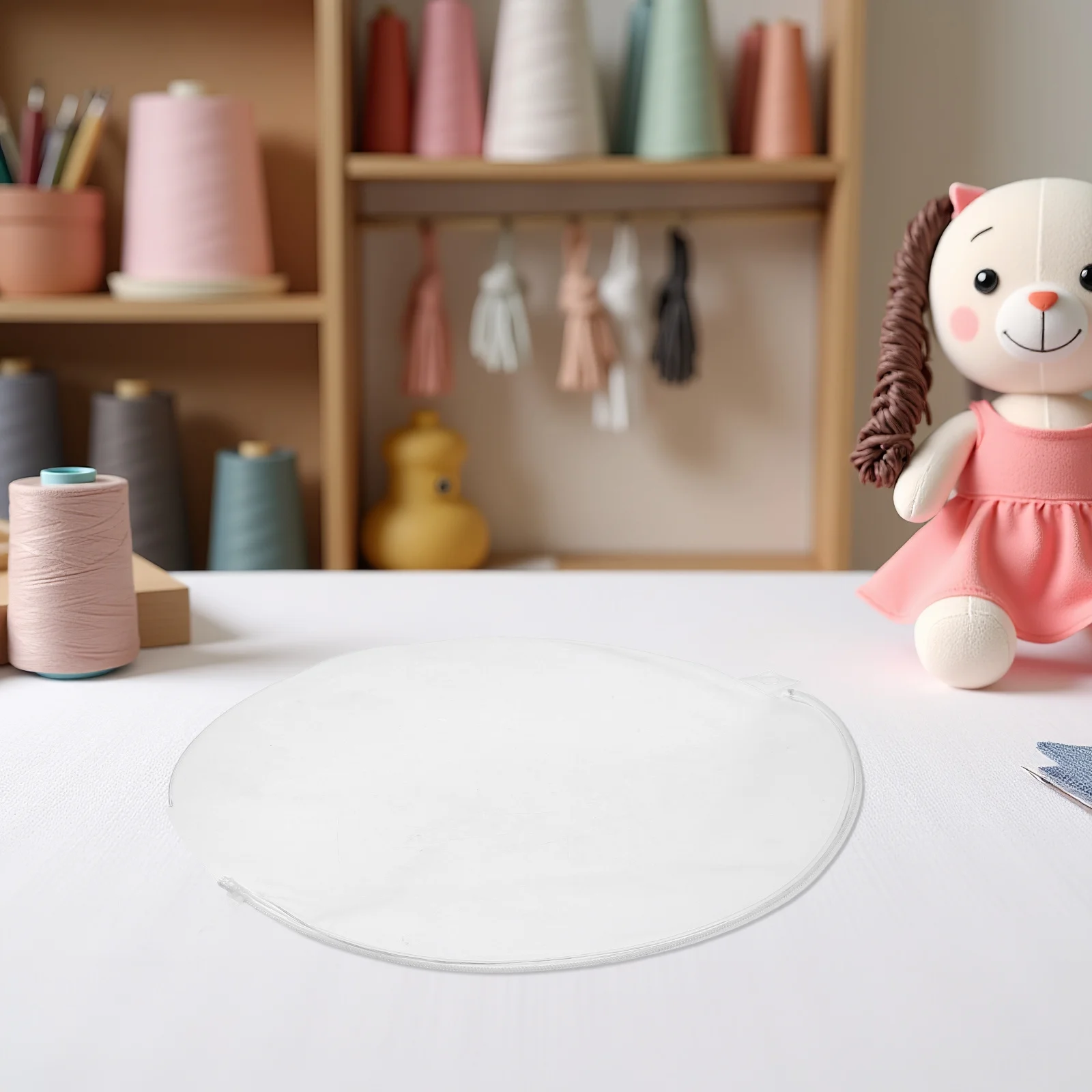 

1pcs Round Fan Storage Bag 13"X12" Clear Pvc Protective Sleeve For Folding Hand Fans Dustproof Lightweight Cover Outdoor Travel