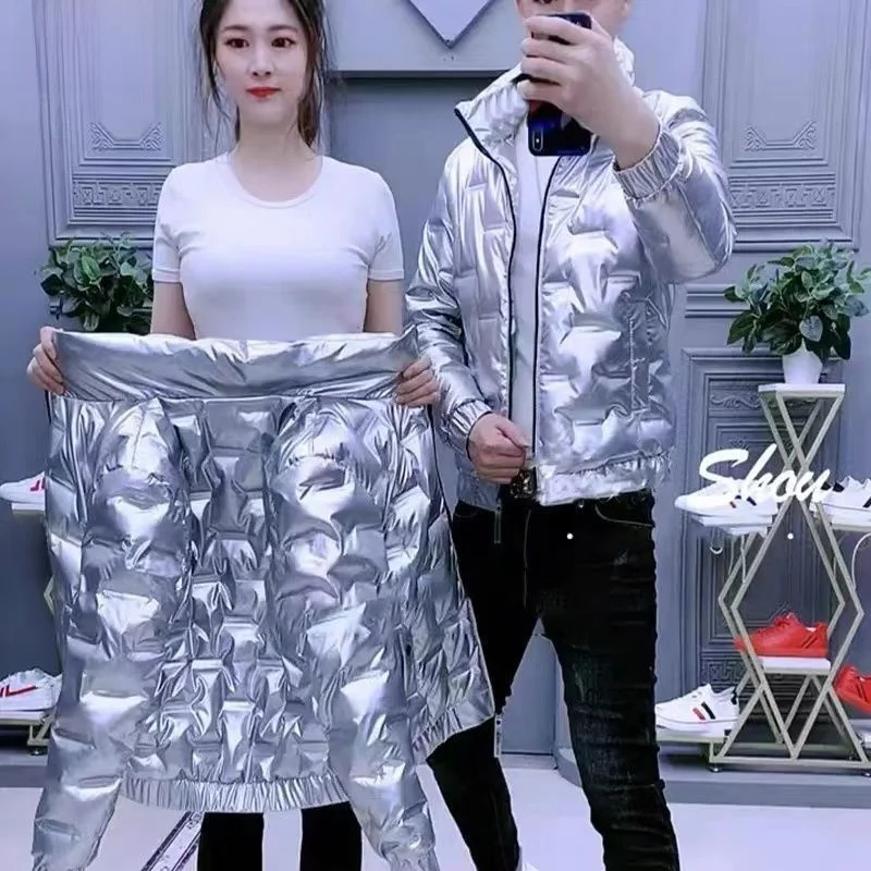 Nova Jaqueta de Aodão Masculina, Casaco Curto Acolchoado F, Moda Social, Roupa Externa para Casais, Casaco Acolchoad...