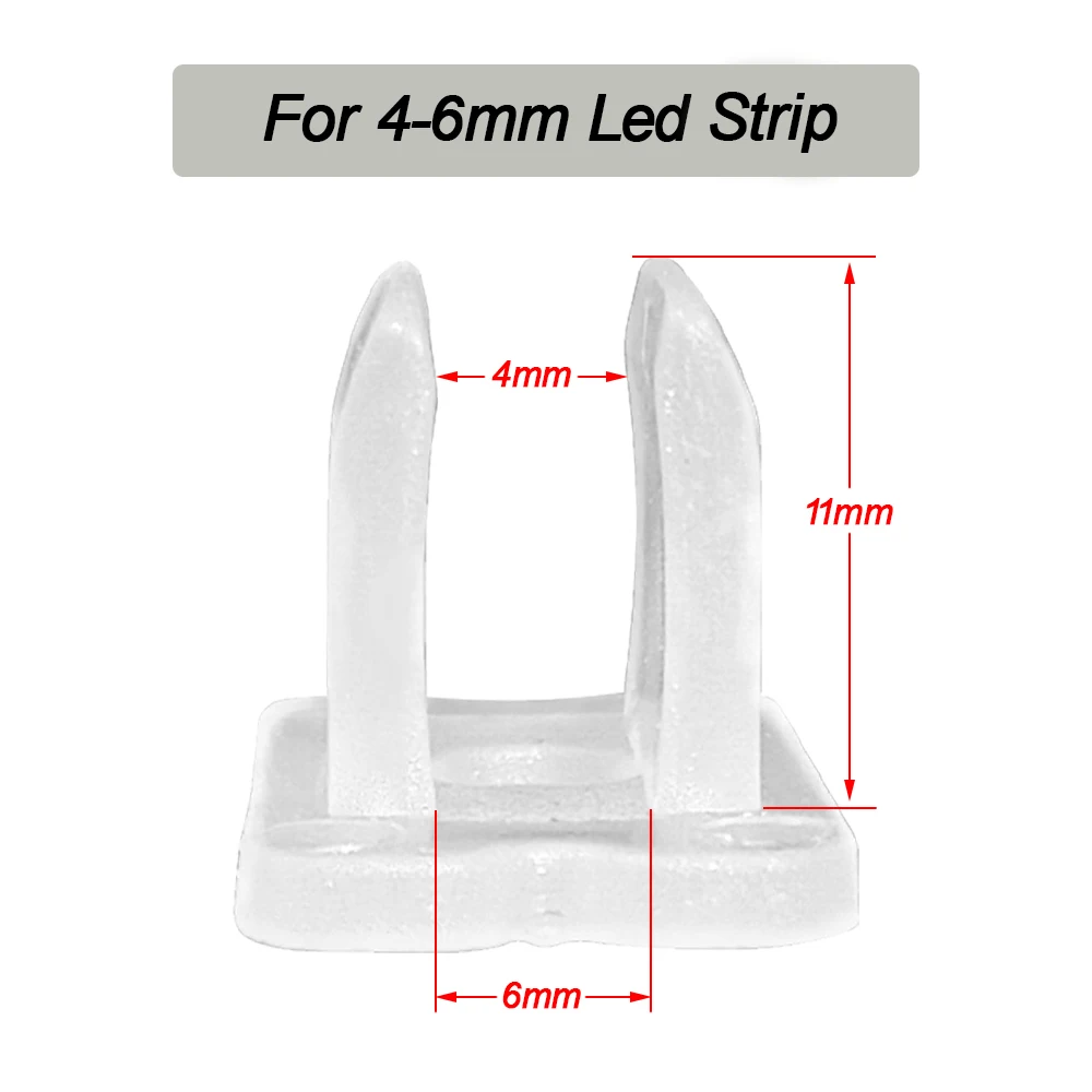 LED-Streifen-Lichtverschluss-Clips, LED-Streifen-Clip, Kunststoff-Zubehör, 6 mm, 8 mm, 10 mm, 12 mm, flexibler Montagefixierer zur Befestigung von LEDs