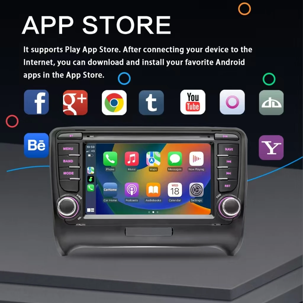 new Android 14 Auto Car Radio For Audi TT MK2 8J 2006-2014 Multimedia Player Stereo GPS Navigation Head Unit Carplay 4G WIFI