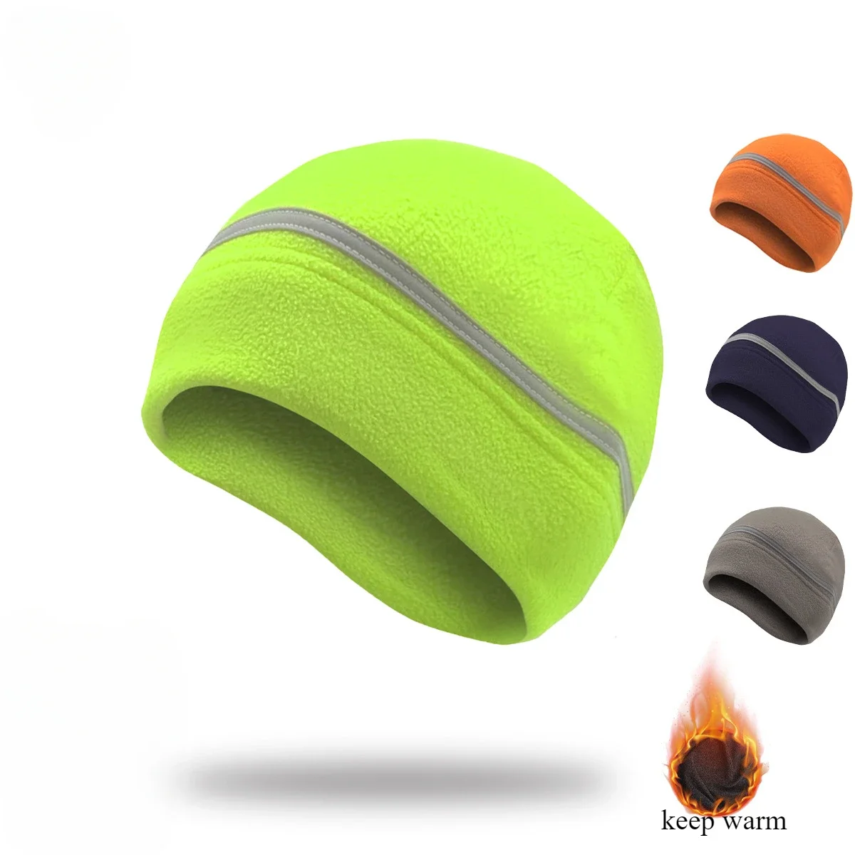 

Autumn and Winter Men's and Women's Plush Warm Hat Reflective Warm Cycling Running Sports Hat Windproof Head Sleeve Inner Liner