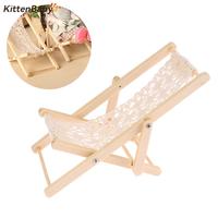 1/12 Dollhouse Foldable Deck Chair Dollhouse Lounge Beach Chair Model Doll House Mini Furniture Accessories