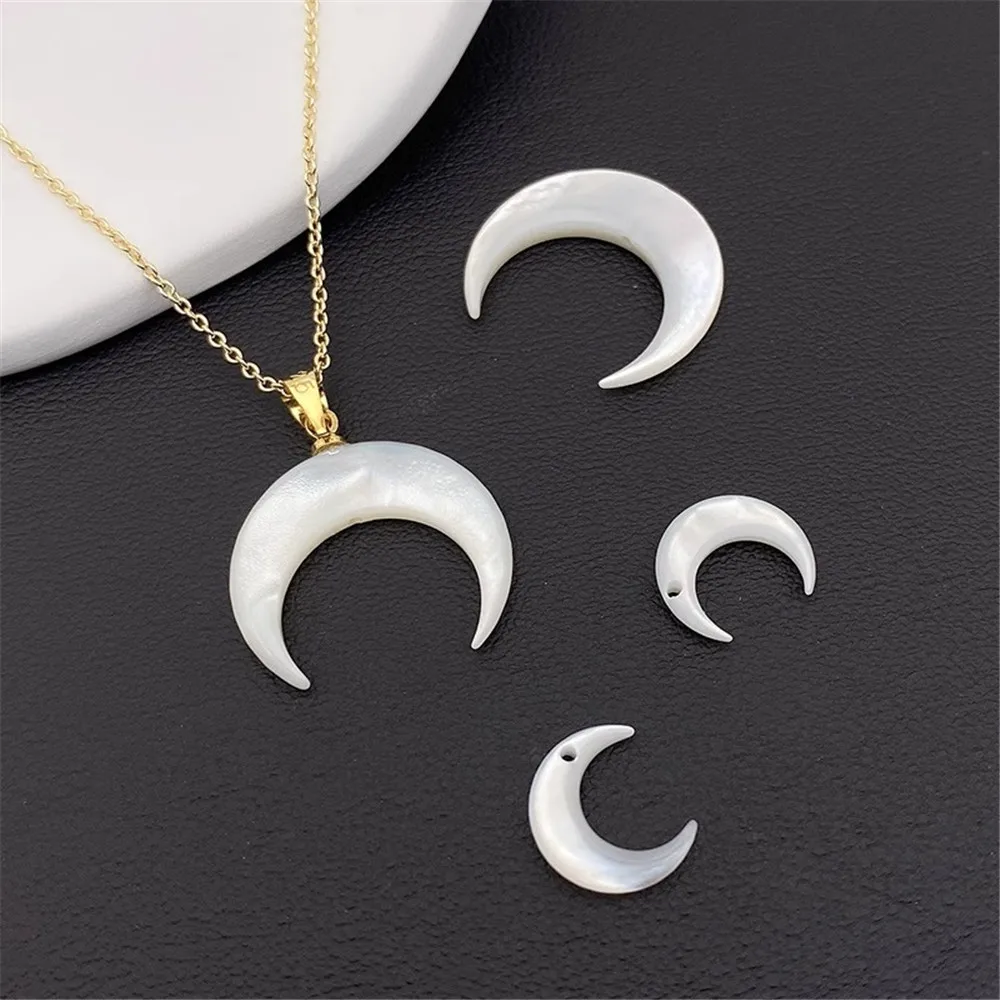 

Natural White Butterfly Shell Moon Handmade DIY Bracelet Necklace Earrings Shell Jewelry Material Accessories L409